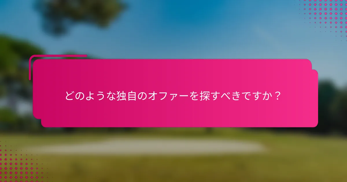 どのような独自のオファーを探すべきですか？