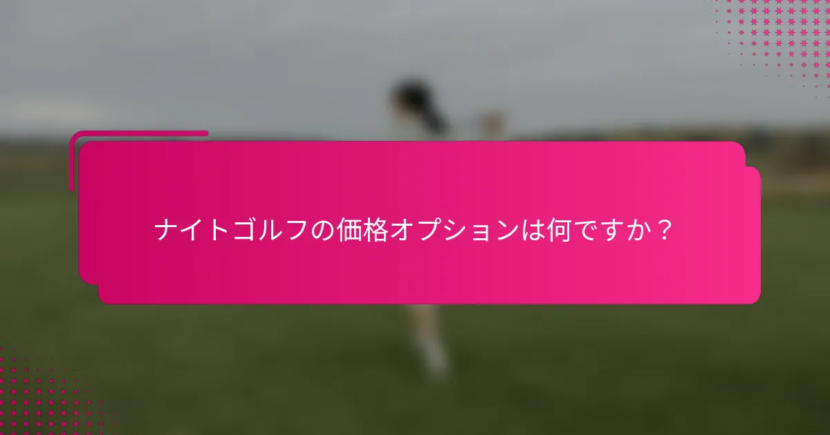 ナイトゴルフの価格オプションは何ですか？